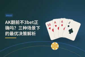 AK翻前不3bet正确吗？三种场景下的最优决策解析